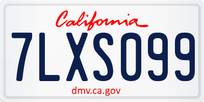 CA license plate 7LXS099