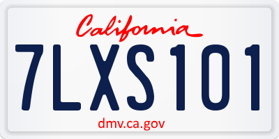 CA license plate 7LXS101