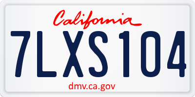CA license plate 7LXS104