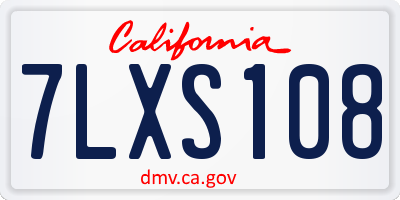 CA license plate 7LXS108