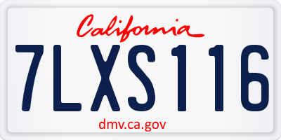 CA license plate 7LXS116