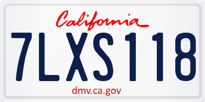 CA license plate 7LXS118
