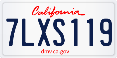 CA license plate 7LXS119