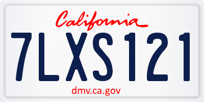 CA license plate 7LXS121