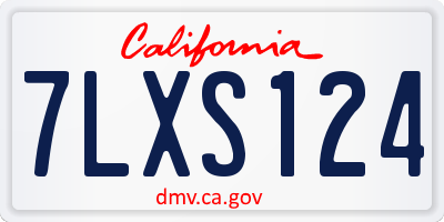 CA license plate 7LXS124