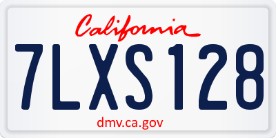 CA license plate 7LXS128