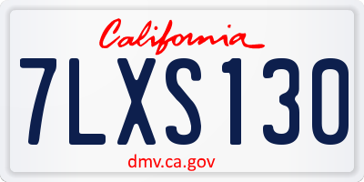 CA license plate 7LXS130