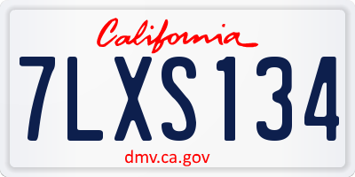 CA license plate 7LXS134
