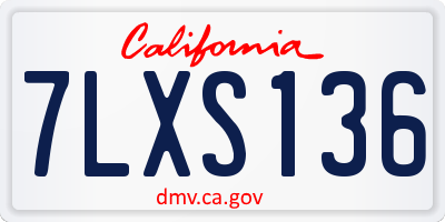 CA license plate 7LXS136