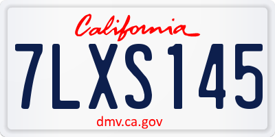 CA license plate 7LXS145