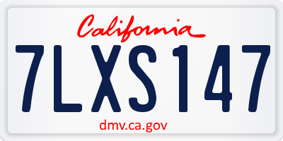 CA license plate 7LXS147