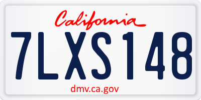 CA license plate 7LXS148