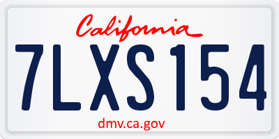 CA license plate 7LXS154