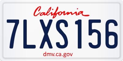 CA license plate 7LXS156