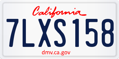 CA license plate 7LXS158