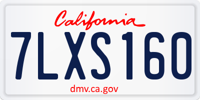 CA license plate 7LXS160