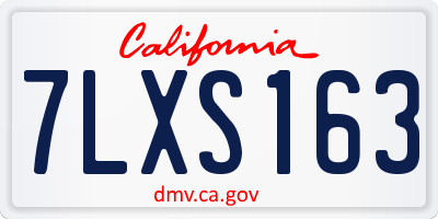CA license plate 7LXS163
