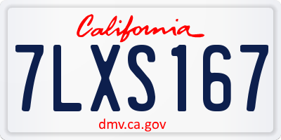 CA license plate 7LXS167