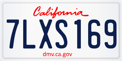 CA license plate 7LXS169
