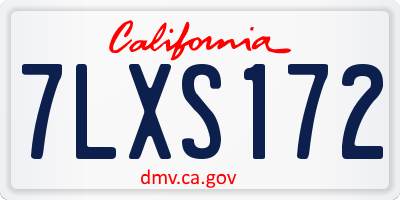 CA license plate 7LXS172
