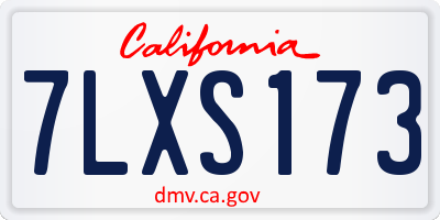 CA license plate 7LXS173
