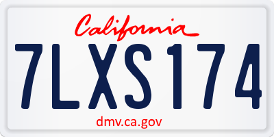 CA license plate 7LXS174