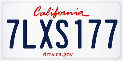 CA license plate 7LXS177