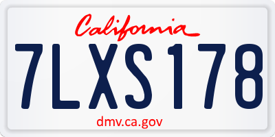 CA license plate 7LXS178