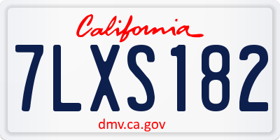 CA license plate 7LXS182