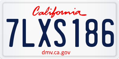 CA license plate 7LXS186