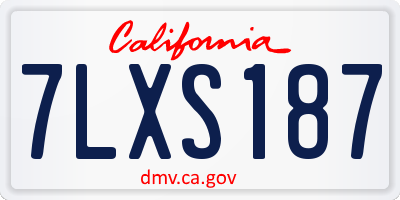 CA license plate 7LXS187