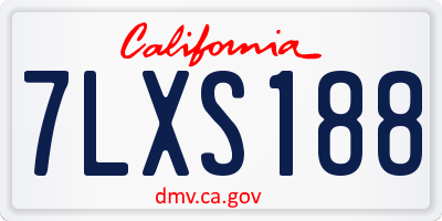 CA license plate 7LXS188