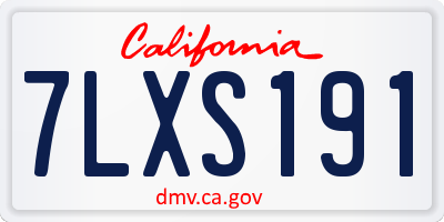 CA license plate 7LXS191