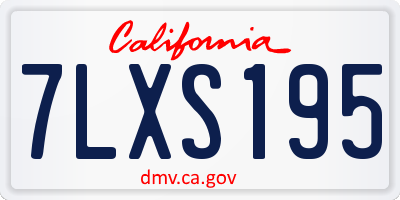 CA license plate 7LXS195
