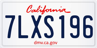 CA license plate 7LXS196