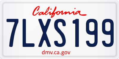 CA license plate 7LXS199