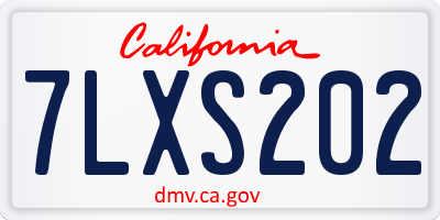 CA license plate 7LXS202