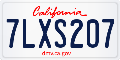 CA license plate 7LXS207