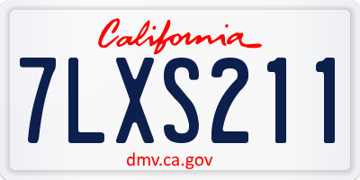 CA license plate 7LXS211