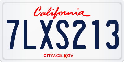 CA license plate 7LXS213