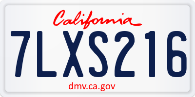 CA license plate 7LXS216