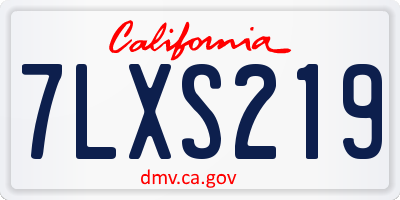 CA license plate 7LXS219