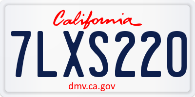 CA license plate 7LXS220