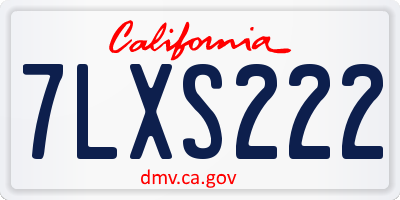 CA license plate 7LXS222