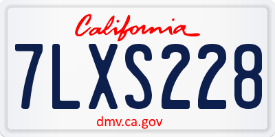 CA license plate 7LXS228