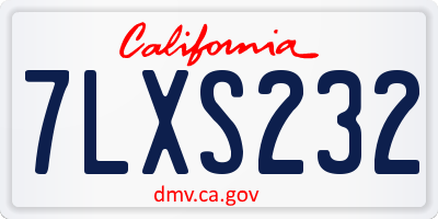 CA license plate 7LXS232