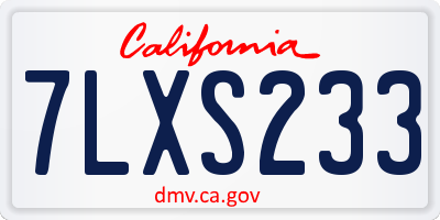 CA license plate 7LXS233