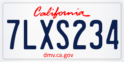 CA license plate 7LXS234