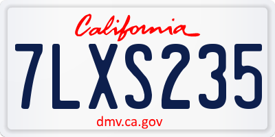 CA license plate 7LXS235