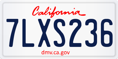 CA license plate 7LXS236